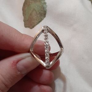 Silver diamond shaped ring